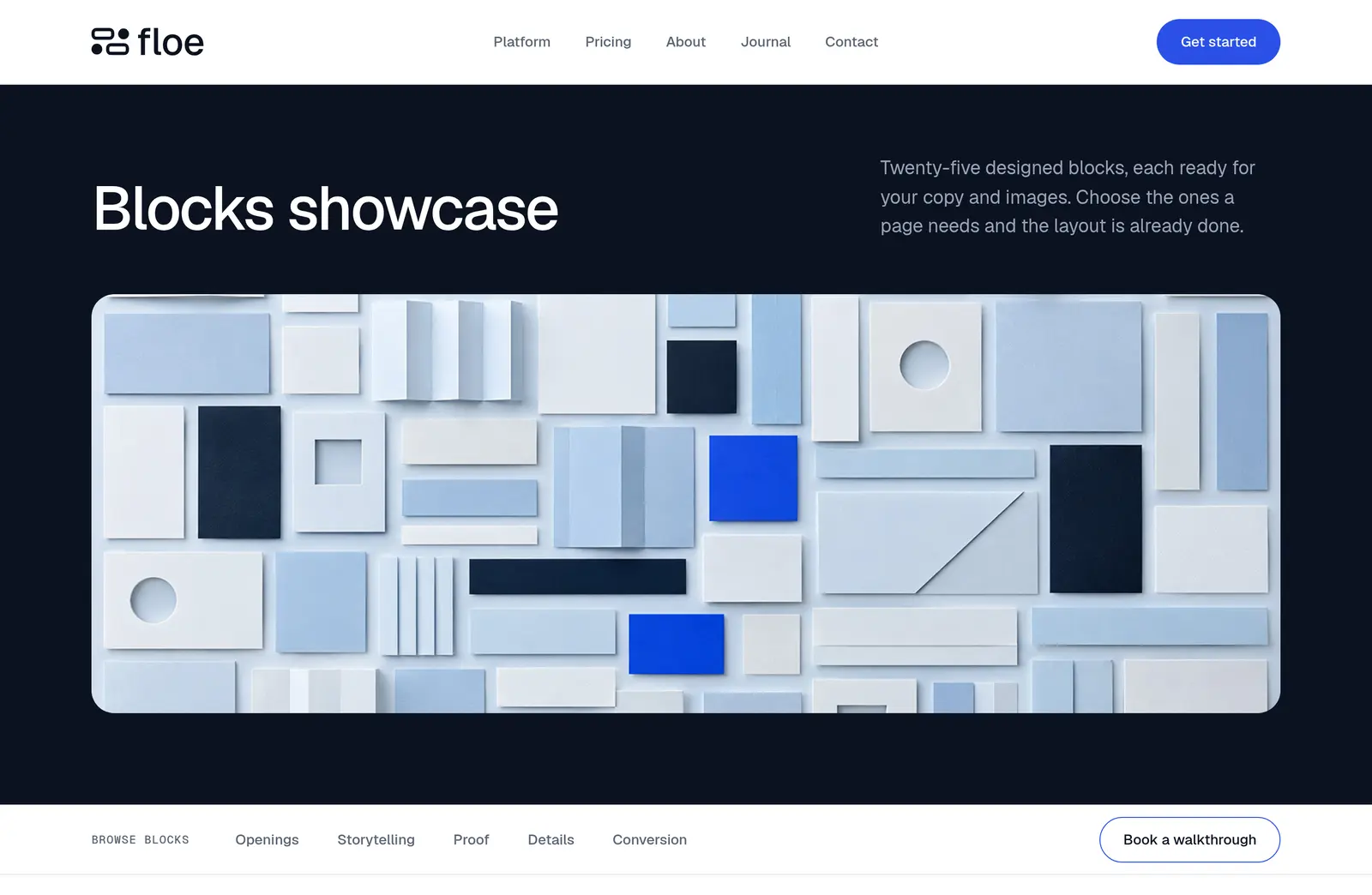 The Floe blocks showcase page