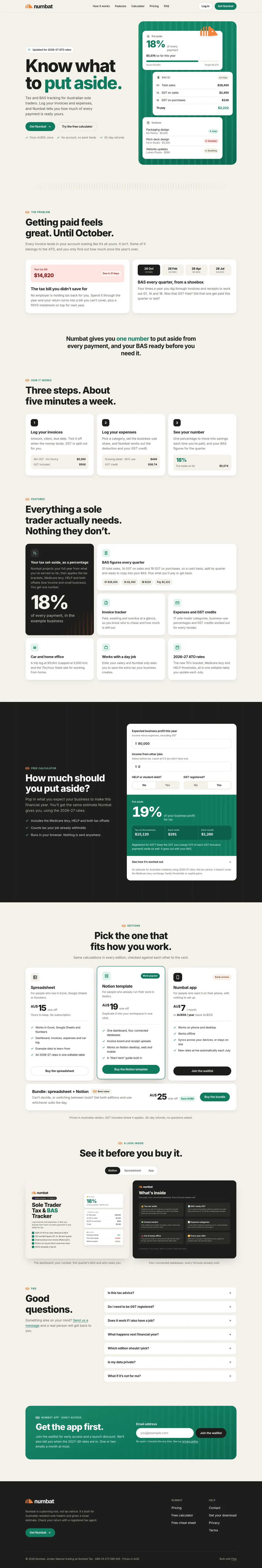 The Numbat website home page